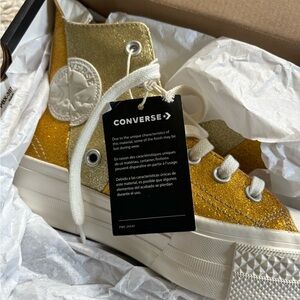 Converse Women's Shimmering Gold High-Tops